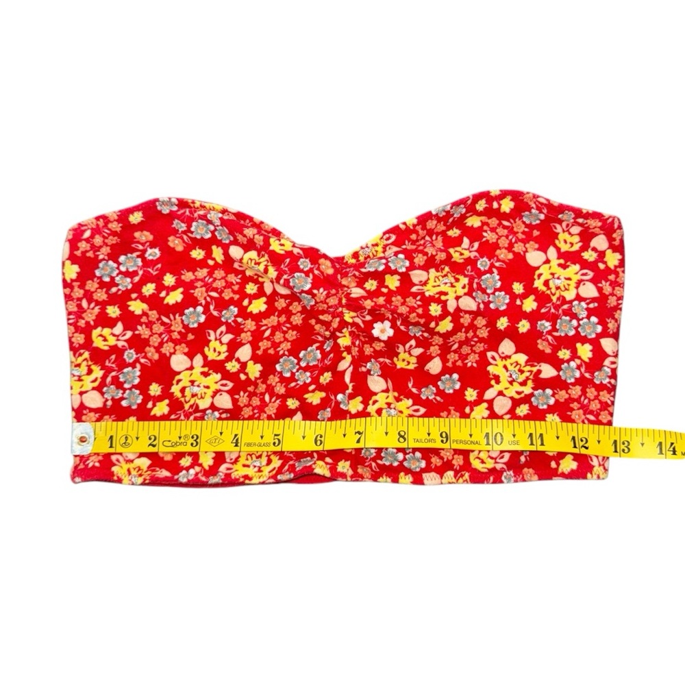 Floral Red Bandeau Top - Picture 6 of 8